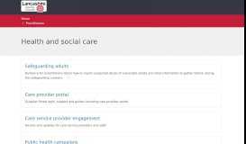 
							         Health and social care - Lancashire County Council								  
							    