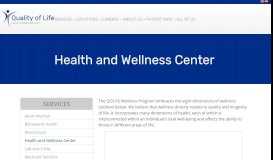 
							         Health and Wellness Center | Quality of Life Health Services								  
							    