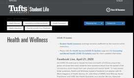 
							         Health and Wellness | Tufts Student Services								  
							    