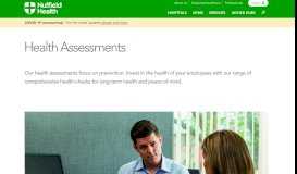 
							         Health Assessments, Corporate Wellbeing | Nuffield Health								  
							    