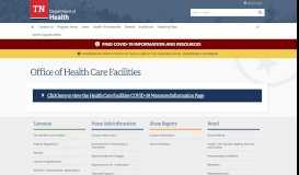 
							         Health Care Facilities - TN.gov								  
							    