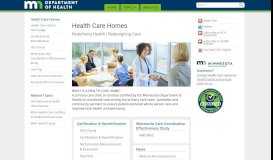 
							         Health Care Homes - Minnesota Department of Health								  
							    