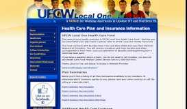 
							         Health Care Plan and Insurance Information | UFCW Local One								  
							    
