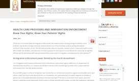 
							         Health Care Providers and Immigration Enforcement: Know Your and ...								  
							    