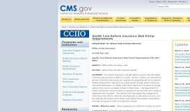 
							         Health Care Reform Insurance Web Portal Requirements - CMS.gov								  
							    