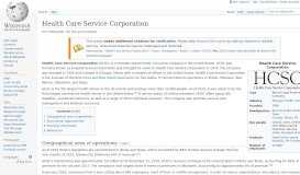 
							         Health Care Service Corporation - Wikipedia								  
							    