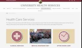 
							         Health Care Services | University Health Services								  
							    