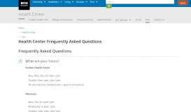 
							         Health Center Frequently Asked Questions - BYU-Idaho								  
							    