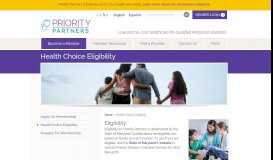 
							         Health Choice Eligibility - Priority Partners MCO								  
							    