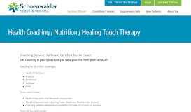 
							         Health Coaching / Nutrition / Healing Touch Therapy - Schoenwalder ...								  
							    
