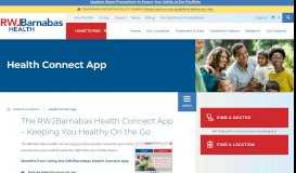 
							         Health Connect App | RWJBarnabas Health								  
							    