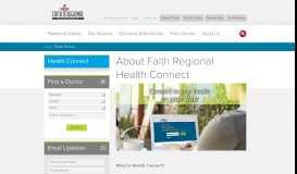 
							         Health Connect | Faith Regional Health Services								  
							    