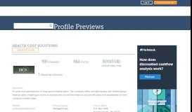 
							         Health Cost Solutions Company Profile: Acquisition ...								  
							    