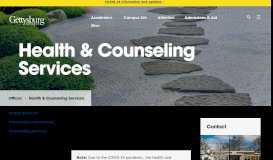 
							         Health & Counseling Services - Gettysburg College								  
							    