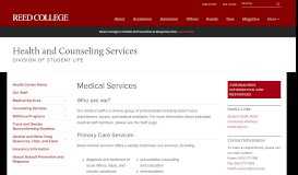 
							         Health & Counseling Services | Home - Reed College								  
							    