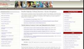 
							         Health Facilities - North Dakota Department of Health								  
							    
