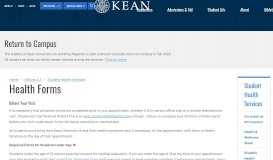 
							         Health Forms | Kean University								  
							    