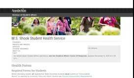 
							         Health Forms - MS Shook Student Health Service - Appalachian State ...								  
							    