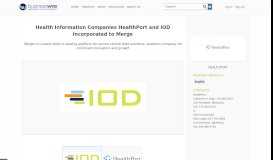 
							         Health Information Companies HealthPort and IOD Incorporated to ...								  
							    