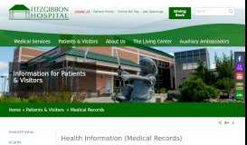 
							         Health Information (Medical Records) | Fitzgibbon Hospital								  
							    