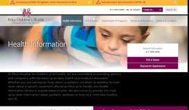 
							         Health Information - Riley Children's Hospital								  
							    