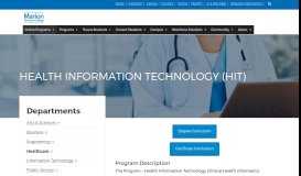 
							         Health Information Technology (HIT) – Marion Technical College								  
							    