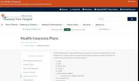 
							         Health Insurance Plans | Mountain View Hospital								  
							    