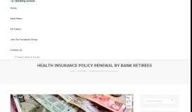 
							         Health Insurance Policy renewal by bank retirees – Banking School								  
							    
