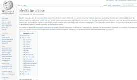 
							         Health insurance - Wikipedia								  
							    