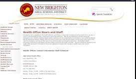 
							         Health Office Hours and Staff | Health Services | New Brighton Area ...								  
							    