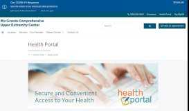 
							         Health Portal | Rio Grande Comprehensive Upper Extremity Center								  
							    