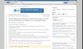 
							         Health Professionals' Attitudes Towards Using a Web 2.0 Portal for ...								  
							    