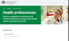 
							         Health professionals - Australian Government Department of Human ...								  
							    