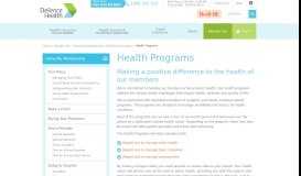 
							         Health Programs - Defence Health								  
							    