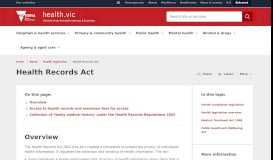 
							         Health Records Act - health.vic								  
							    