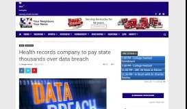 
							         Health records company to pay state thousands over data breach ...								  
							    