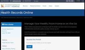 
							         Health Records Online - George Washington University Hospital								  
							    