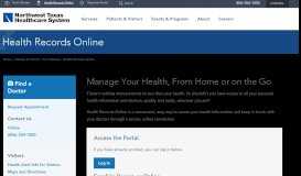 
							         Health Records Online | Northwest Texas Healthcare System - Amarillo								  
							    