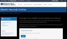 
							         Health Records Online | Northwest Texas Healthcare System								  
							    