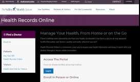 
							         Health Records Online | Valley Health System								  
							    