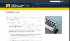 
							         Health Records - University Health Service - University of Michigan								  
							    