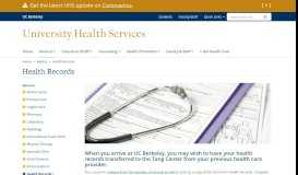 
							         Health Records | University Health Services								  
							    