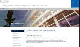 
							         Health Resources and Referrals | Health Services | Monmouth University								  
							    