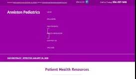 
							         Health Resources — Anniston, Alabama — Anniston Pediatrics								  
							    