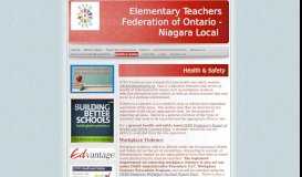 
							         Health & Safety | Elementary Teachers Federation of Ontario - Niagara ...								  
							    