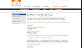 
							         Health Services - Savannah State University								  
							    