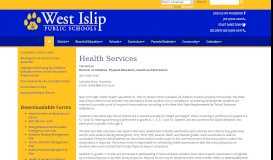 
							         Health Services - West Islip School District District								  
							    
