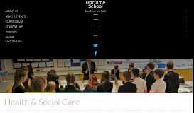 
							         Health & Social Care | Uffculme School								  
							    