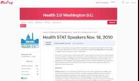 
							         Health STAT Speakers Nov. 18, 2010 - Health 2.0 Washington D.C ...								  
							    