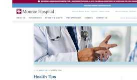 
							         Health Tips | Bloomington Primary Care - Monroe Hospital								  
							    